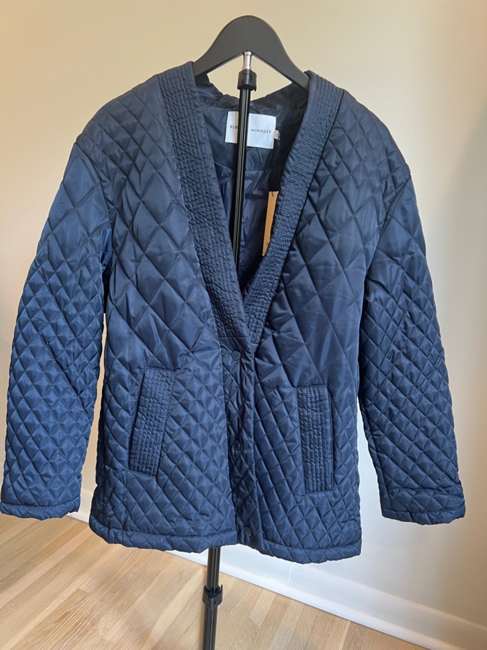 NWT Rebecca Minkoff Quilted Navy Puffer Jacket Lightweight